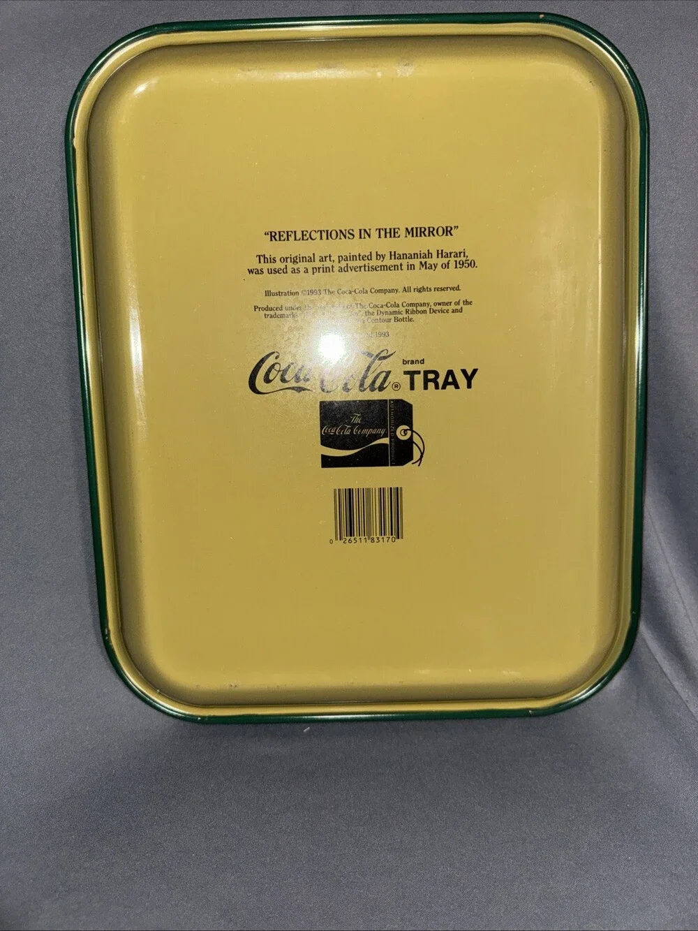 VTG/ 1993 Coca-Cola Reflections In The Mirror Thick Gauge Metal Tray